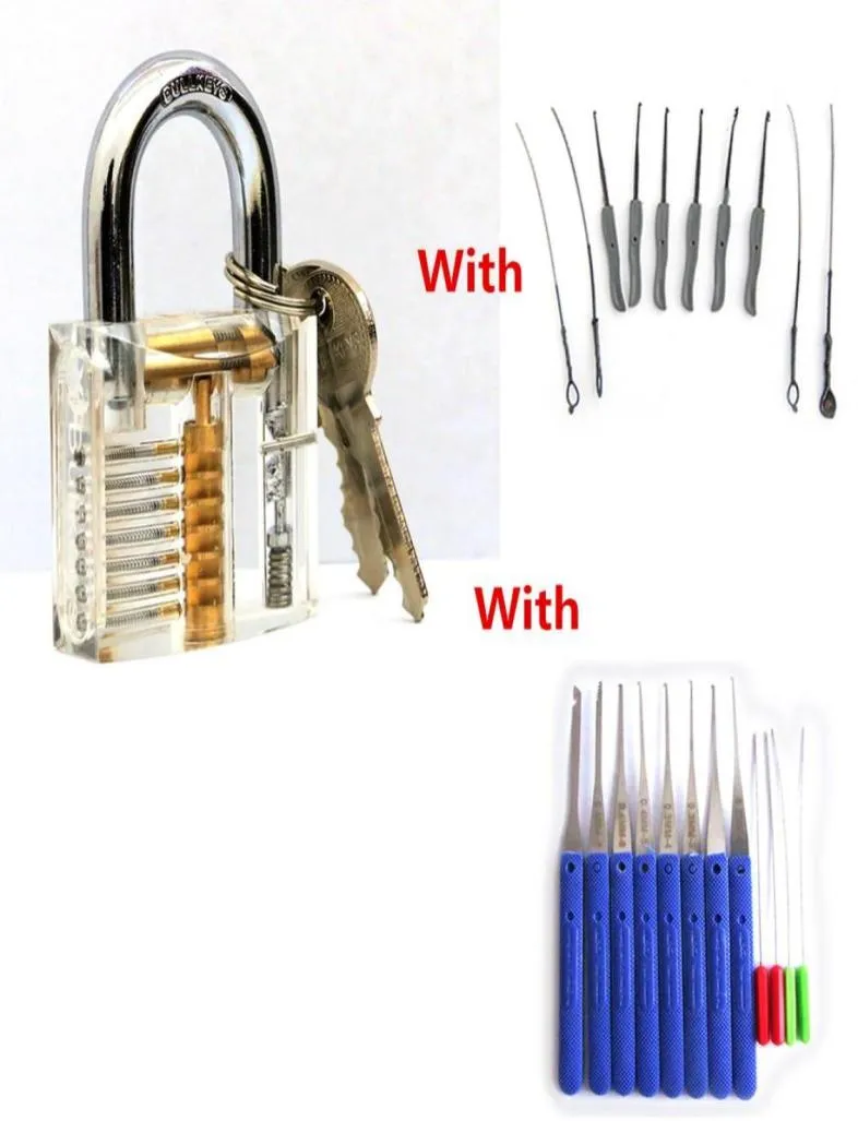 Lock Picks Tools Hangslot Practice Lock met twee sets Broken Key Extractor Set Locksmith Tool Toets Verwijderen Verwijderen Hooks Lock -kit B9062746