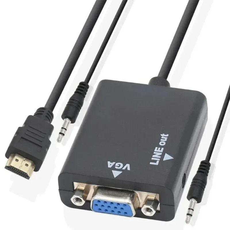 1080P HDMI to VGA Adapter Connect PS4, PC, TV Box to VGA Monitor