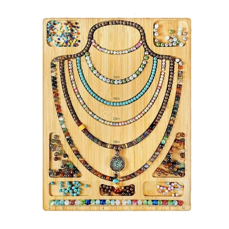 Drewniana design design design narzędzie do tworzenia biżuterii biżuteria Taca do projektowania Bransolety Naszyjniki biżuterii wykonanie 240418