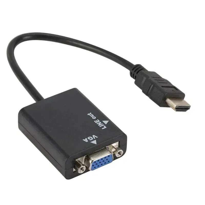 Adaptador compatible con HDMI para VGA HD Conversión Cable Salida de audio PC Cables de video Adaptadores VGA HDMI Compatible con la computadora portátil