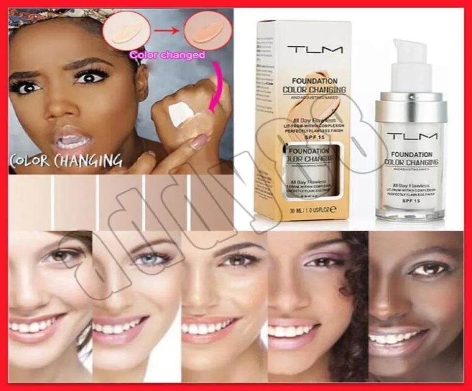 Ny ansiktsmakeup TLM Liquid Foundation Color Changing All Day 30ml Change to Your Skin Tone genom att blanda concealer9405012