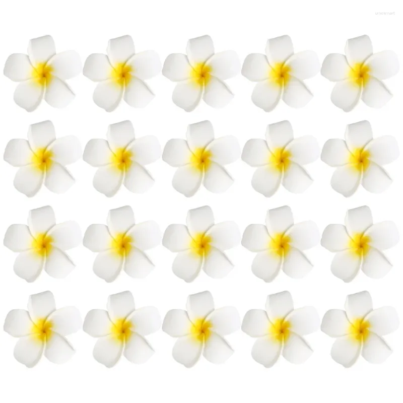 Dekorative Blumen 20 PCs Frangipani Künstliche Reise Tiara Faux Blumeneisen Pflumeria Blumenhaar Clip Dekor