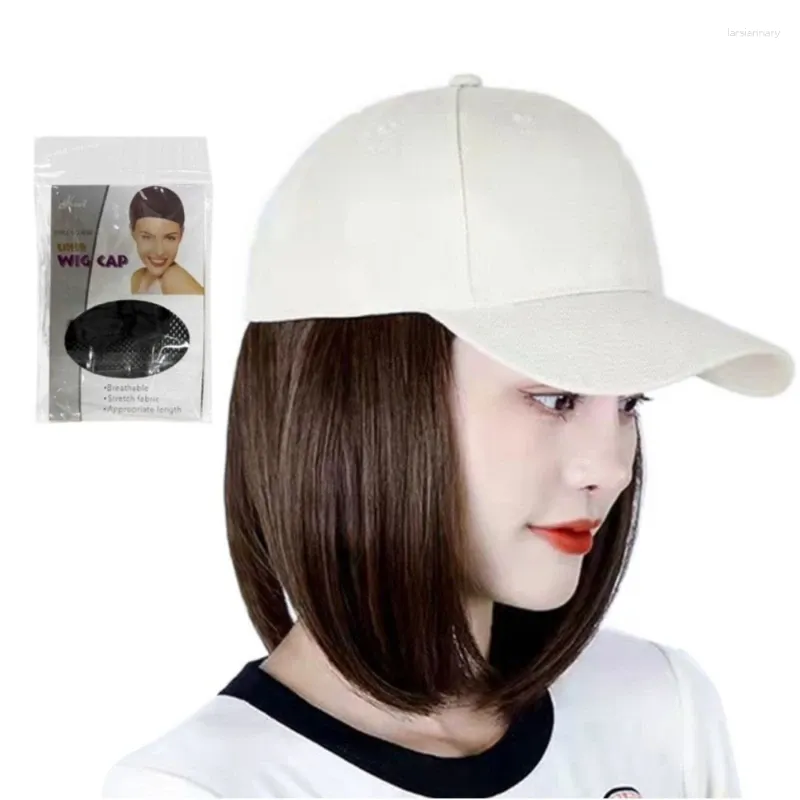 Шариковые шапки бейсбол с наращиваниями волос прямой короткий боб