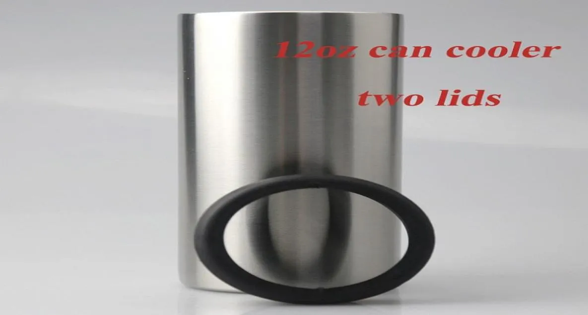 12oz kan koeler met twee deksels roestvrijstalen tuimelaar kan isolator vacuüm geïsoleerde fles koude isolatie can6426192