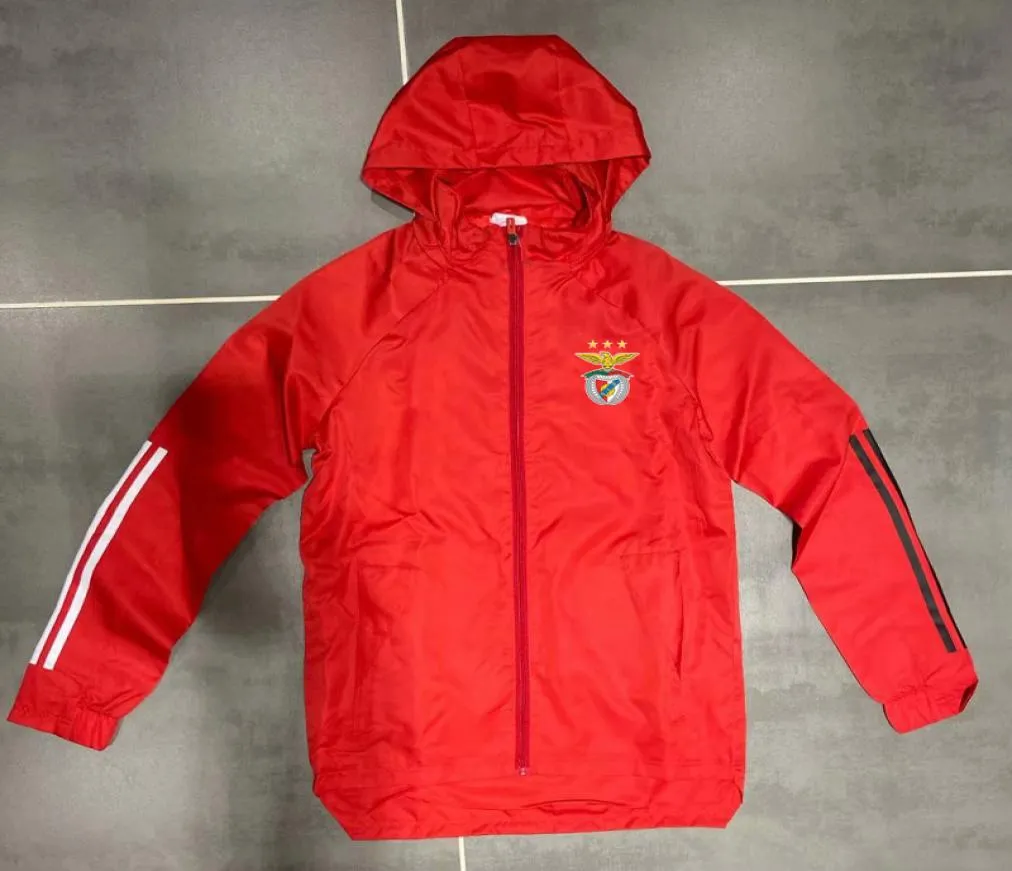 Nuevo 202021 Benfica Mens Soccer Chaqueta de sudadera con capucha de invierno Combinada de invierno Fútbol Fútbol Windbreaker sudadera Men03912666861