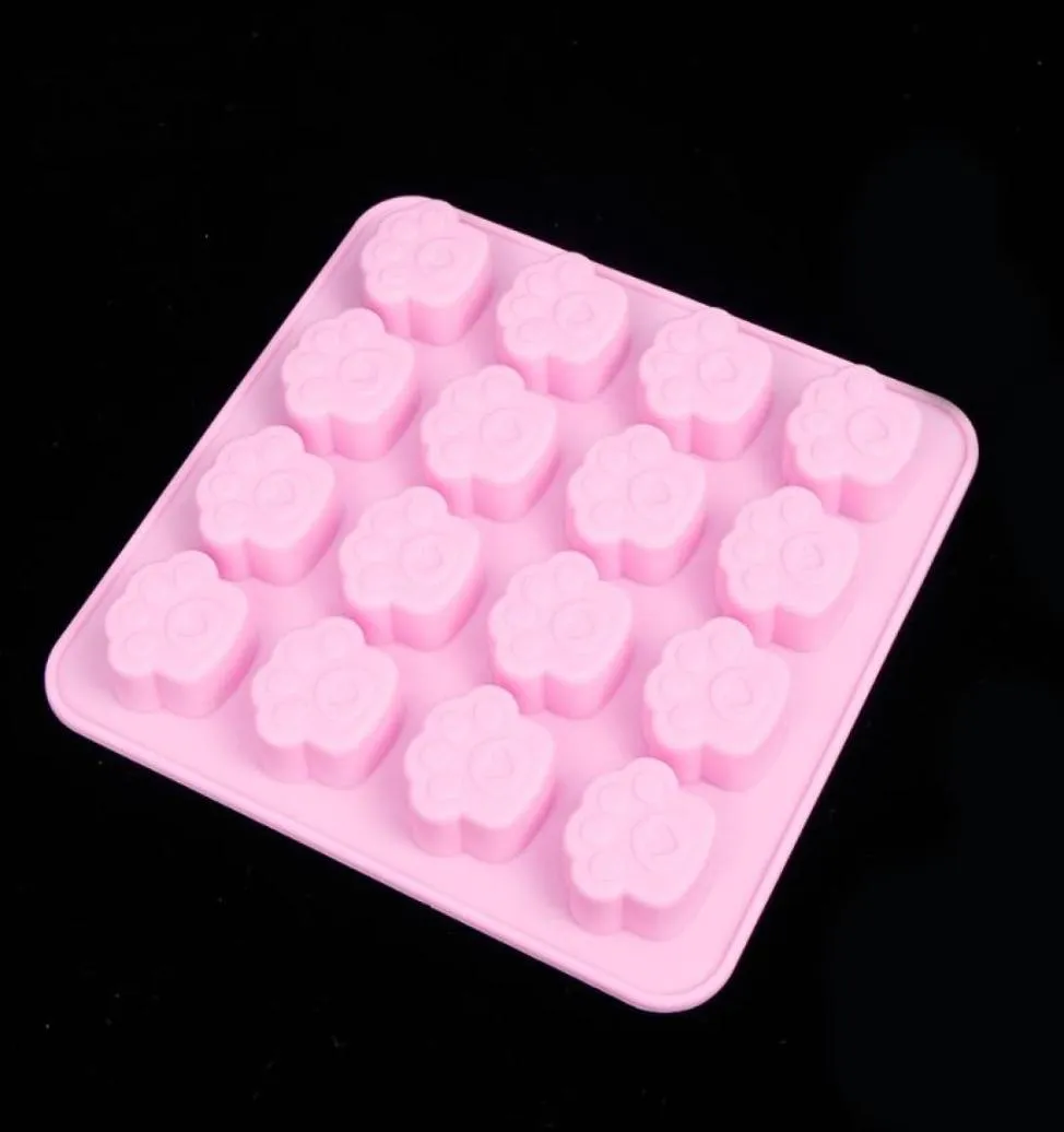 Cake Tools Pet Cat Dog Paws Silicone Mold 16 Holes Cookie Candy Chocolate DIY Mould Decorating Baking Handmade Soap5485499