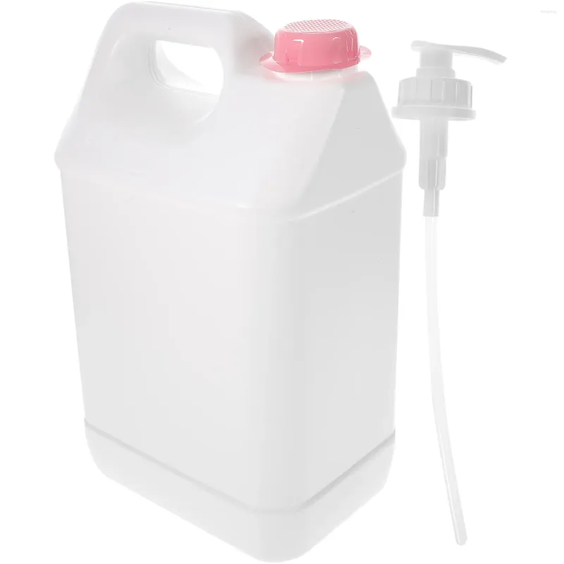 Garrafas de armazenamento 5L Bomba de sabão plástico líquido Dispensador de detergente (branco)