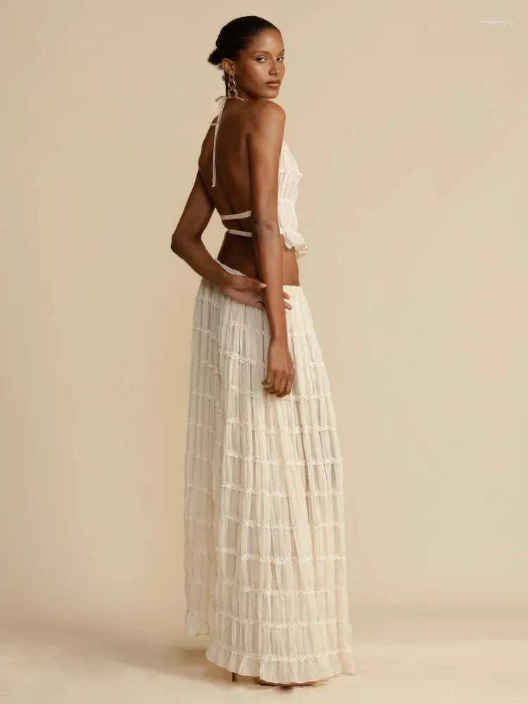 White lace pleated skirt dress new arrivals