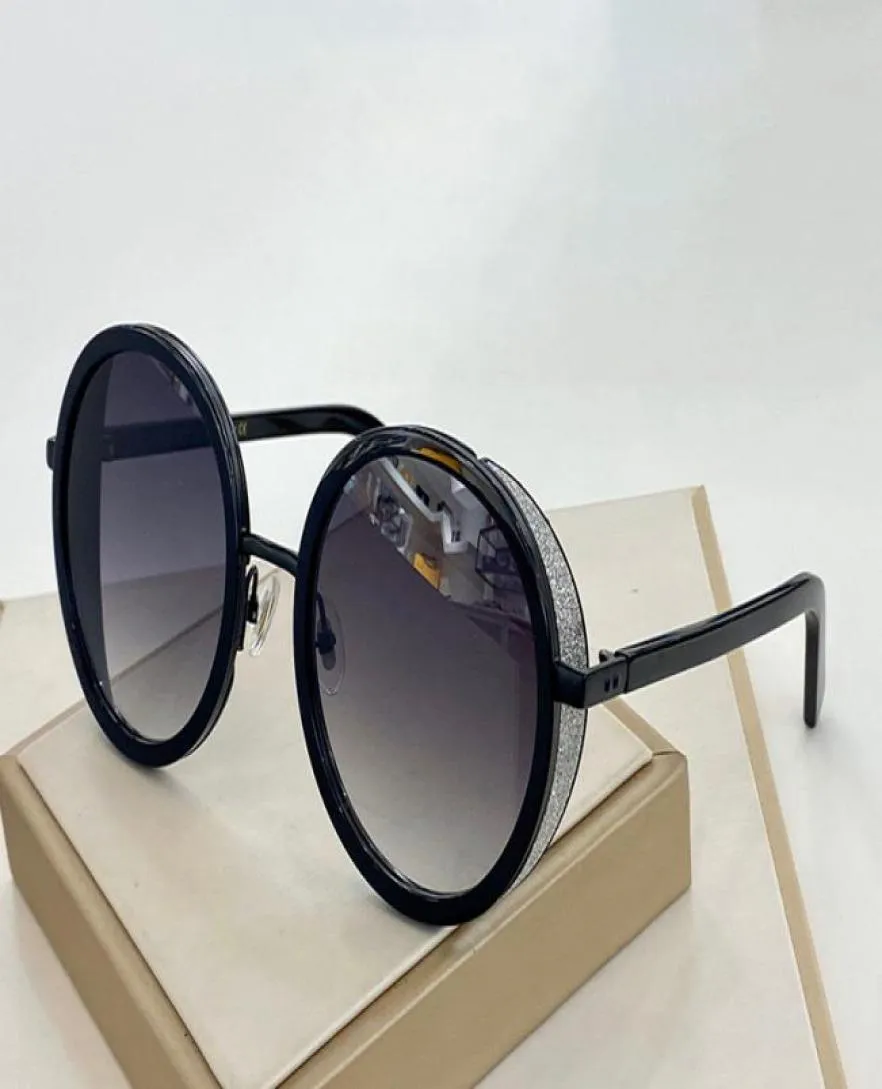 Andin Nya solglasögon Ladies Fashion Glossy Chip Board Charm Round Frame Lilos Top Quality UV Protection Lens Mirror kommer med PAC7626920