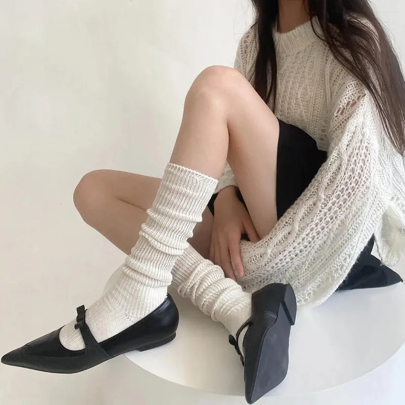 Women Socks JK Lolita Stockings Girls Solid Color Long Japanes Style School Students Cute Knee