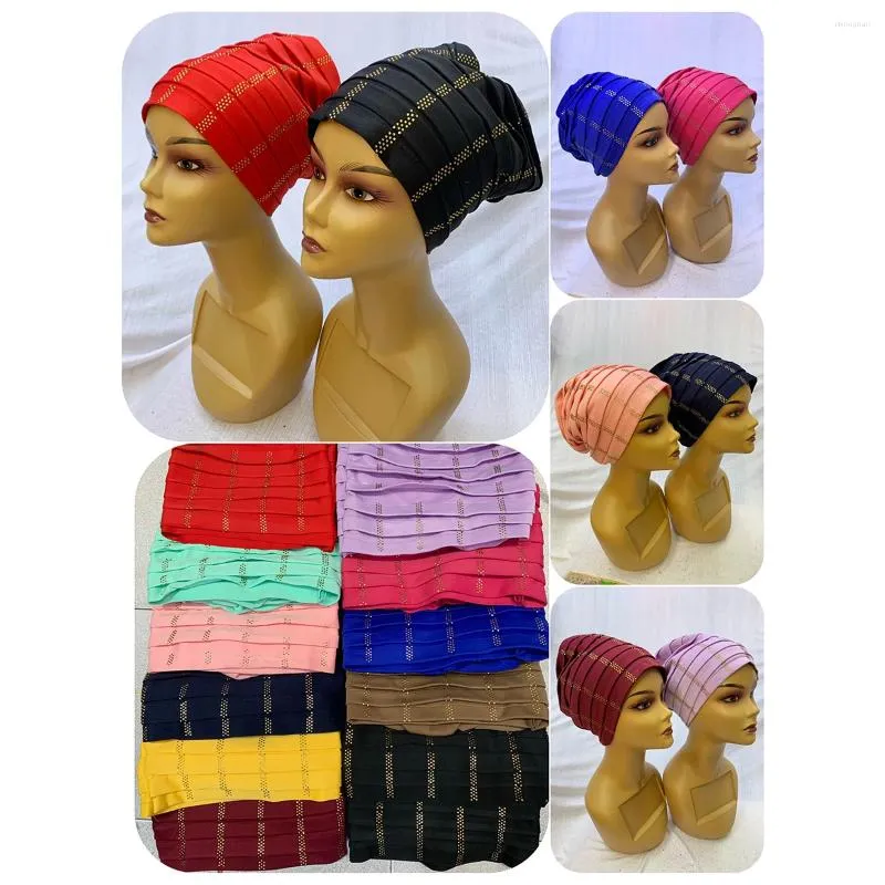 Vêtements ethniques 6/12 PCS MODE MOSHE FEMME FEMME TURBAN BONNET VELVET RHINATONE SOLID BEAIE HEUILS Bonnets pour femmes