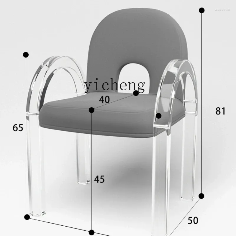 Estatuetas decorativas xl avançado cadeira de jantar de cristal molho stool backrest apoio de braço maquiagem