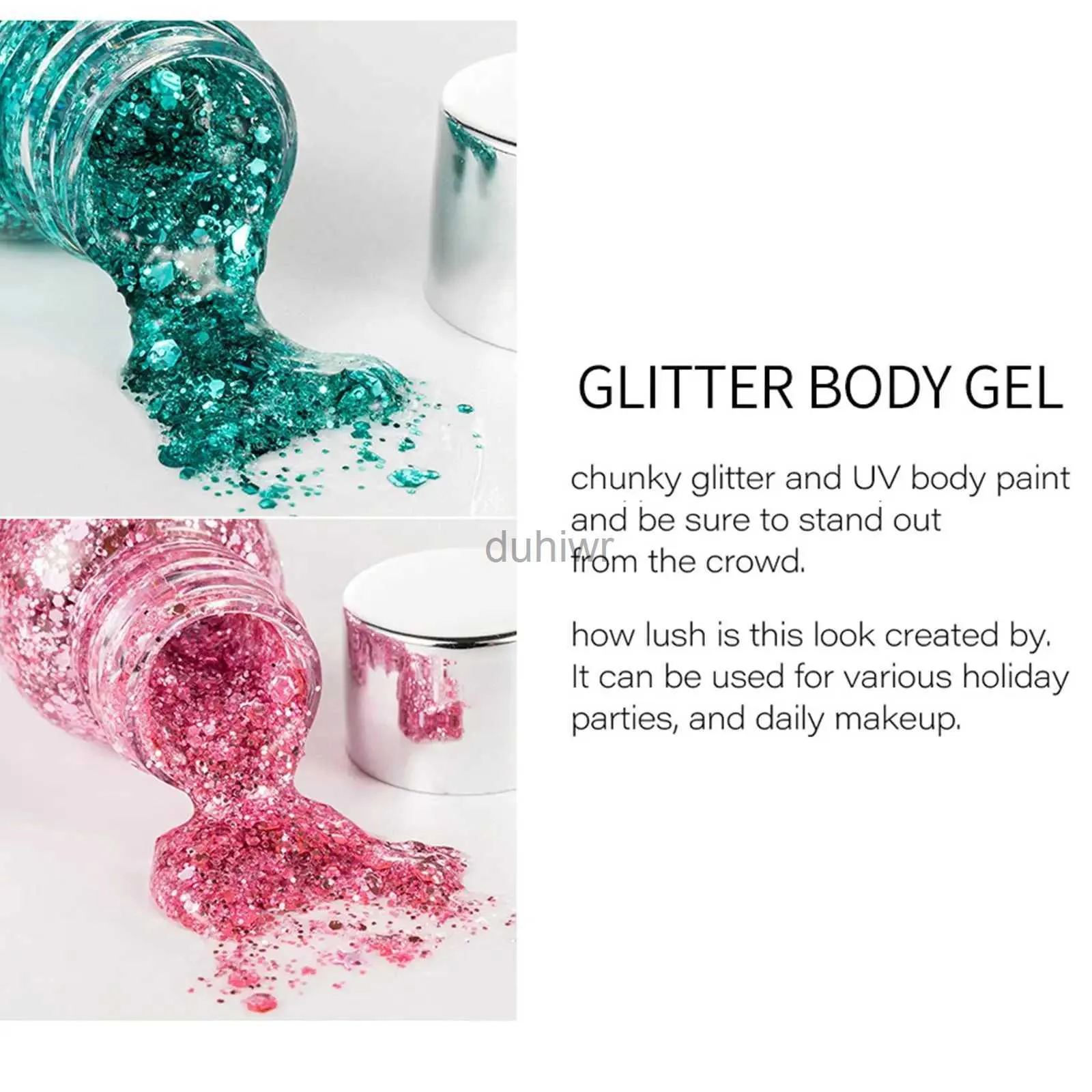 Body Glitter Glitter Eye Glitter Nail Sequins Cream Festival Party Colorful Face Decor Shadow Gel Hair Flash Eye Stage Body Art I9r3 d240503