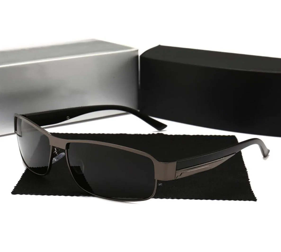 Unisex Sun Glass Hållbart guld Silver Metal Frame Private Label Pilot Shades Solglasögon med Box4993023