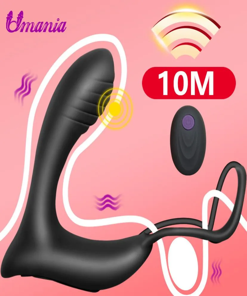 Mannelijke prostaatmassage vibrator anale plug siliconen waterdichte prostaat stimulator kont plug vertraging ejaculatiering speelgoed voor mannen J1904778583