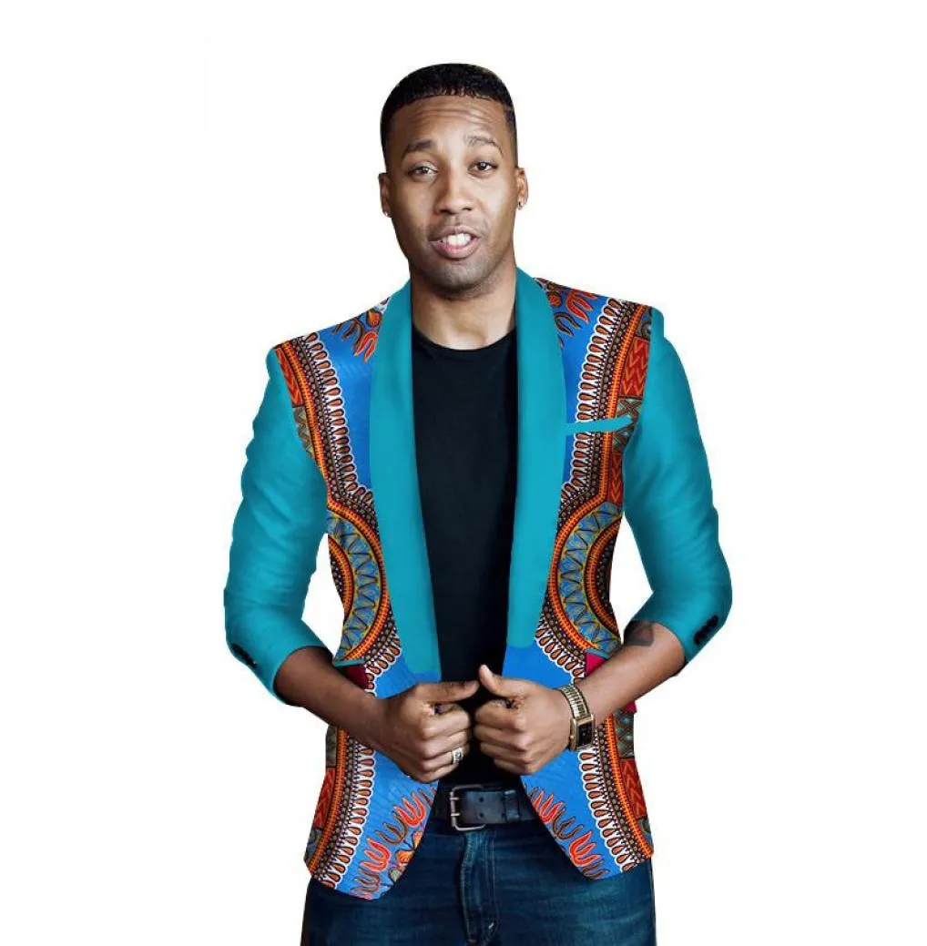 Men039s Suits Blazers African Clothing Dashiki Print Suit For Men Casual Jacket Fashion Blazer Slim Elegant Plus Size WY6445230