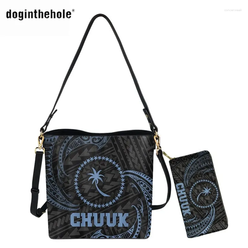 Çanta doginhehole chuuk çantası ve el çantası kadın moda polinezya alışveriş lüks deri tote set kova omuz cüzdan