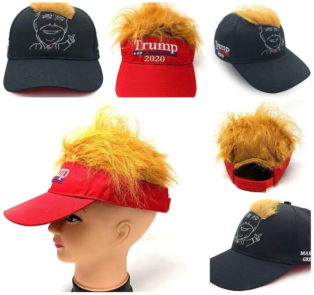 Neuer Donald Trump Frisur Cartoon Figur Outdoor Baseball Mütze 2020 Spaß Trump Hair Hut Stickerei