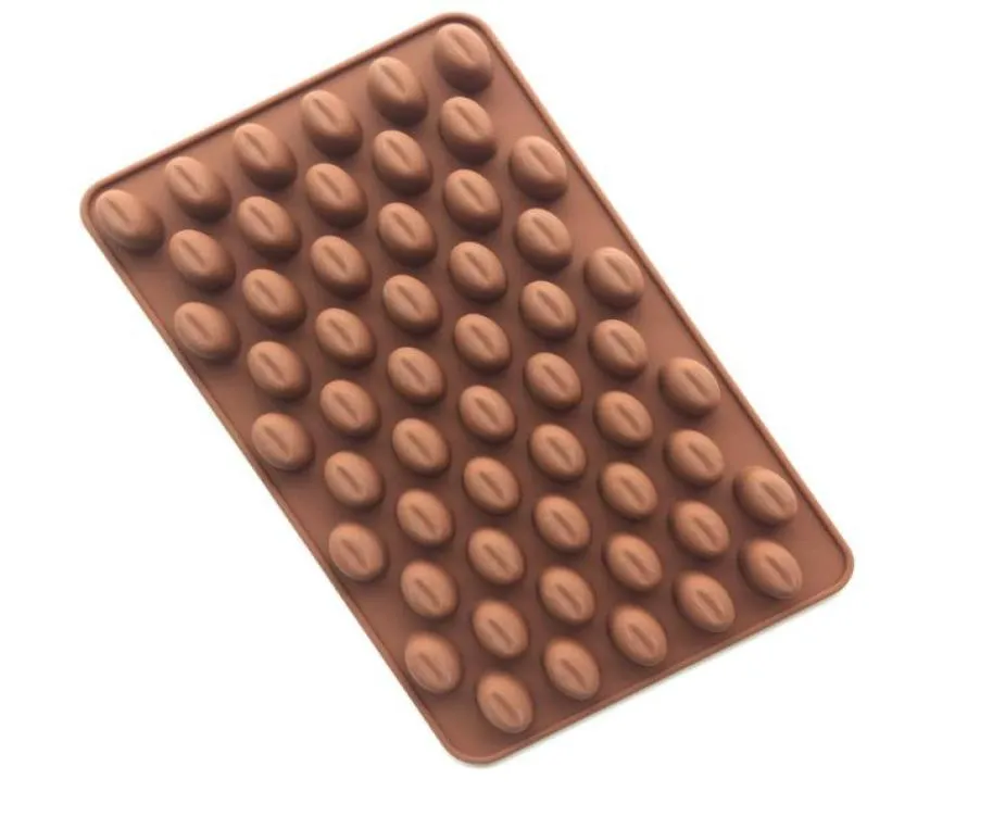 Nueva llegada silicona de alta calidad 55 cavidad mini granos de café chocolate azúcar dulces molde decoración de pastel 100pcs dhlfedex sn1225895