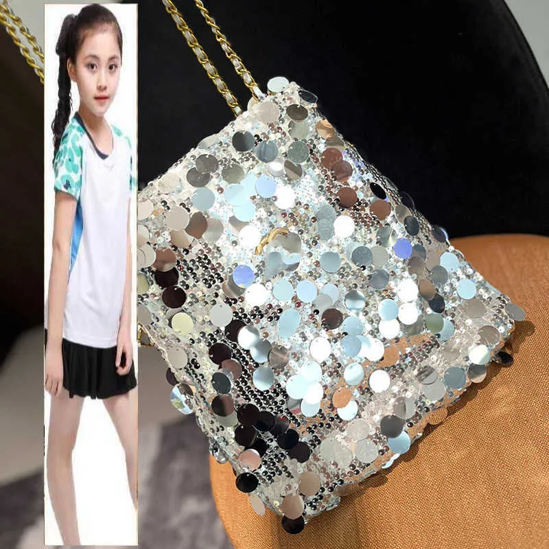 Sacs pour enfants Brand de luxe CC Sac 24SS Femme Designer Blingbling Sequins Shopping Sac à bandoulière MOIDE SORGE POURNE POURNE GOLD METAL METAL