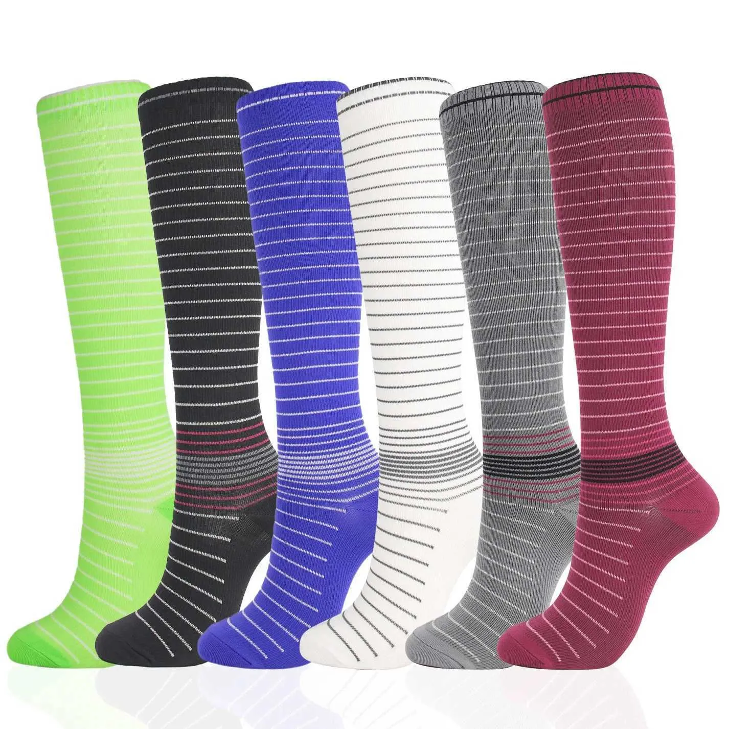 Chaussettes Hosiery Compression Chaussettes Running Football Cycling Gym Mens Nylon Sports Socks Medical Care Promotion de la circulation sanguine anti-fatigue Y240504