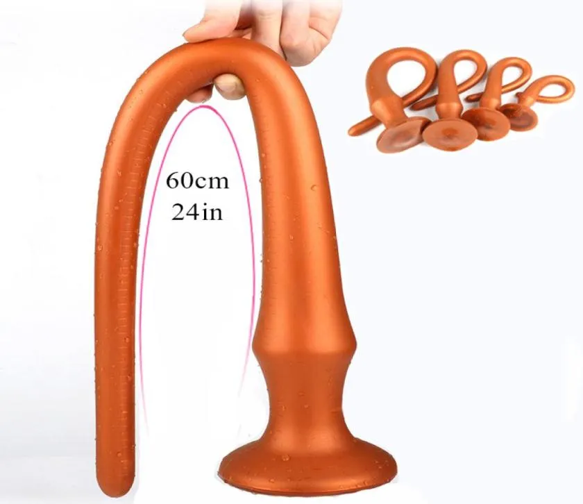Super doux 60 cm de long de long Énorme vagin Scale Dildo Sex Toys for Women Anal Plug Vibrateur Men de la prostate Massage Butt Plug MSSTRUBATor Y2004336283