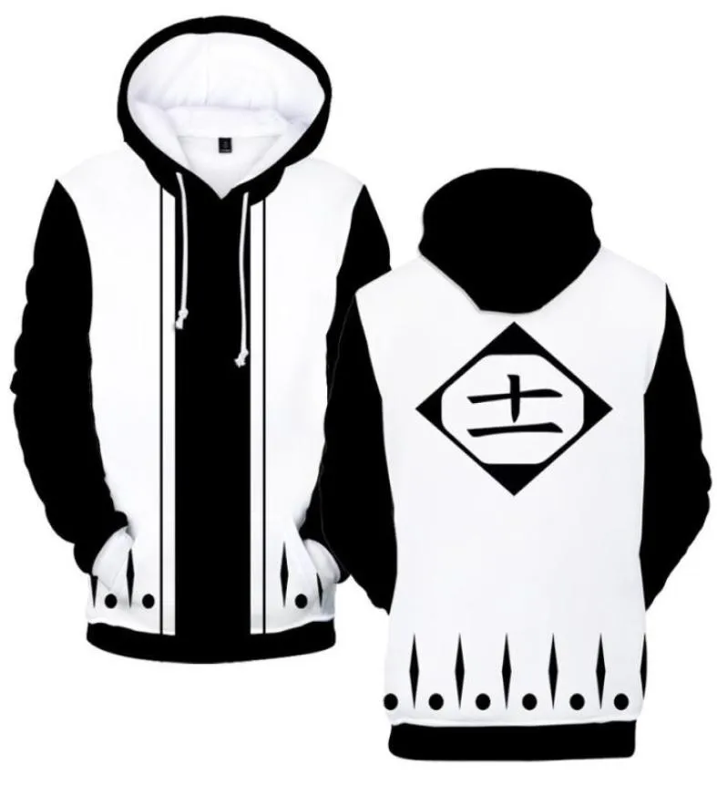 MEN039S Hoodies Sweatshirts 13 Team Leader Cosplay Anime Bleach Ichigo Kurosaki Hoodie Männer Frauen Sweatshirt Hip Hop Hooded Ha9833265