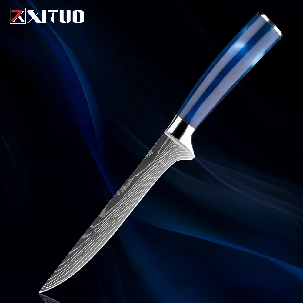 Xituo 6 tum benkniv, flexibel böjd bladbearbetningskniv, super skarp filetkniv, tysk rostfritt stålkniv