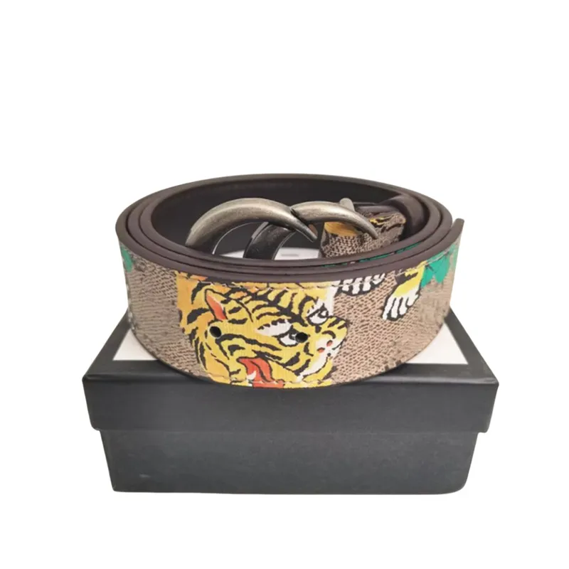 Designer de cinto masculino Tiger Belt Leather Fashion Acessórios femininos Correia de letra de luxo grande fivela de ouro de alta qualidade cinto de negócios casual S8686