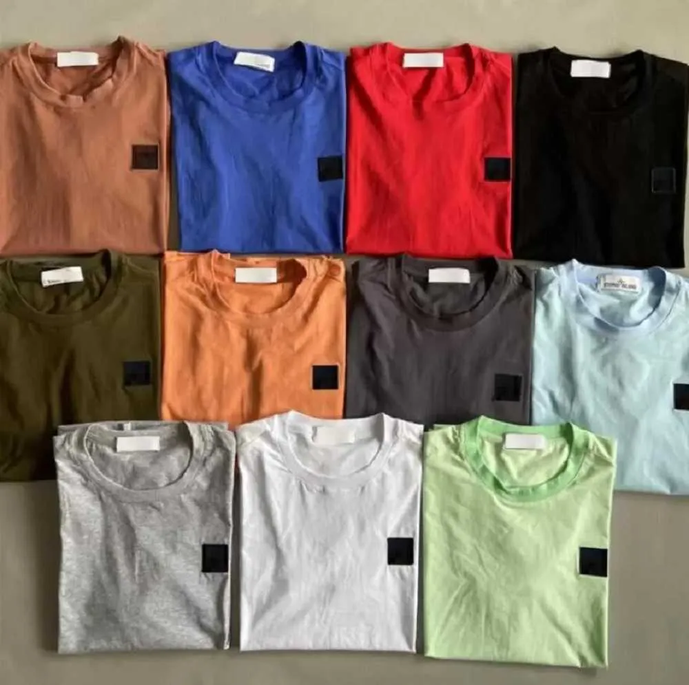 Camisetas masculinas 2023 Summer Men T-shirts Carta Bordado Camisetas Tamas de Algodão Casual Casual Male Tops Com Tamanho Original M-XXL Unissex Preto Branco Coloque