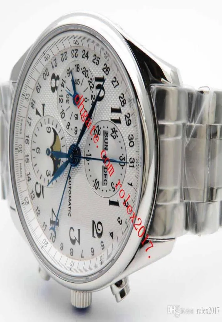 42mm Men039s Herren Master GS Factory Master Komplikationen Asia ETA 7750 Valjoux Automatische MEN039S Chronograph White Dial Watc1370009