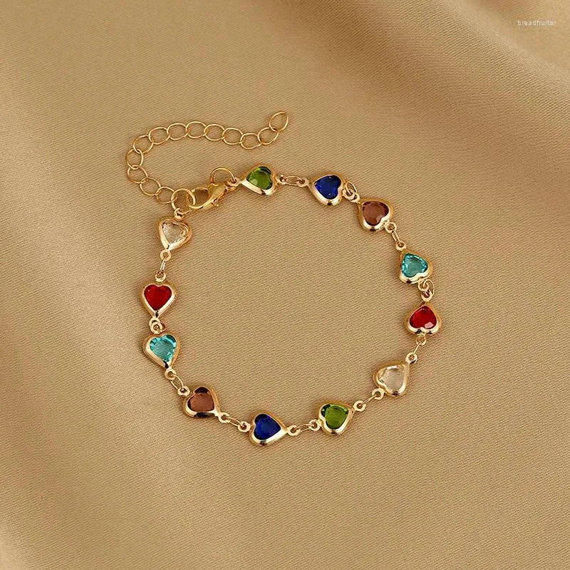 Pulseiras de charme pulseira de cor de ouro vintage para mulheres coloridas de cristal de cristal de borboleta festas de moda jóias presentes