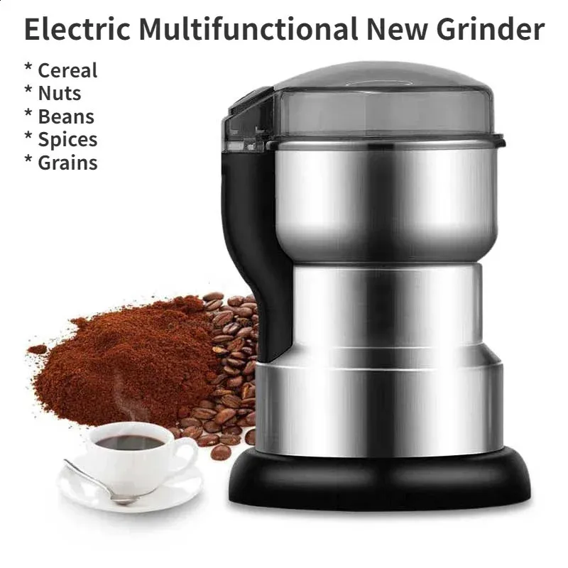 Elektrische multifunctionele grinder koffie Keukenbonen Bonen Granen Noten Kruiden Machine voor Home Grinders 240429