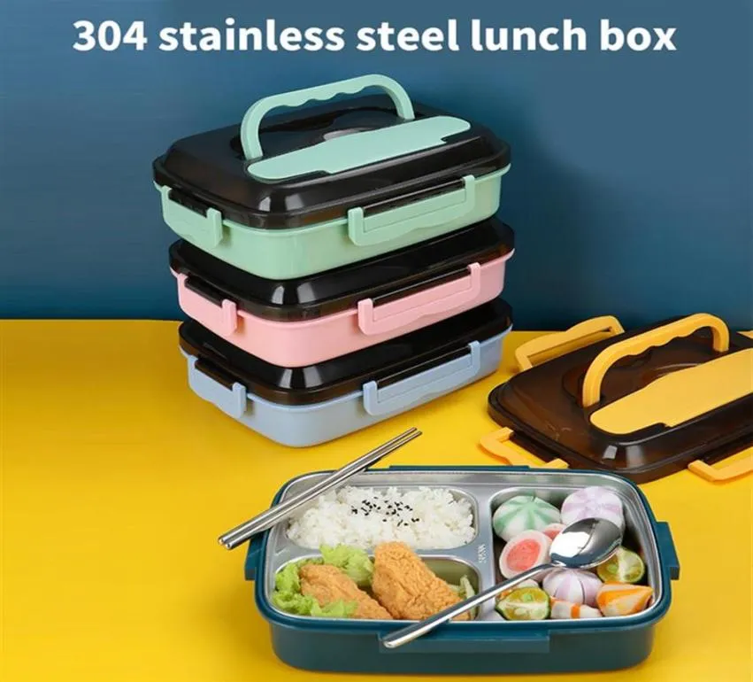 Lunchbox voor kindervoedselcontainers Microwavable Bento Snack Roestvrijstalen school Waterdichte opbergdoosjesa40208M6592701