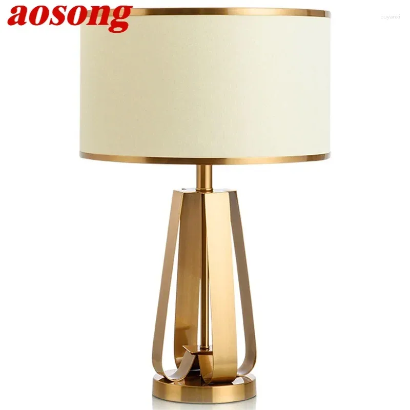 Lâmpadas de mesa Aosong Modern Bedge Luxury Design Golden Desk Lights Home E27 Decorativo para o quarto da sala de estar quarto quarto