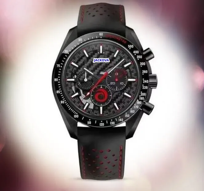 High quality mens watch full functional stopwatch clock quartz movement pilot chronometre hole genuine leather nylon strap wristwatch Orologio di Lusso gifts