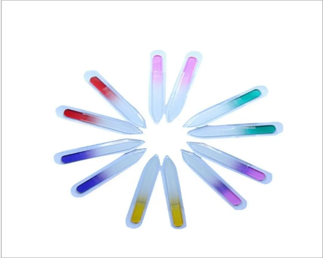 Files d'ongles en verre de 9cm avec manche en plastique Fichier en cristal durable Nail Tampon Nail Colorful 4333949