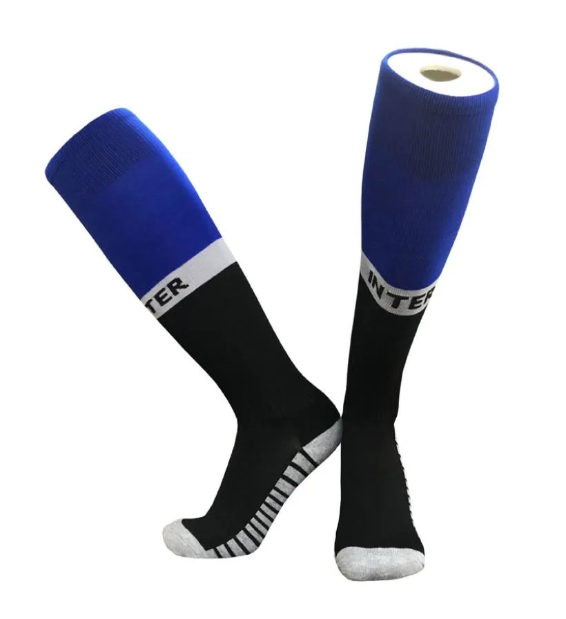 Chaussettes de football sportives Knee High Professional Inter Team Football chaussettes de football