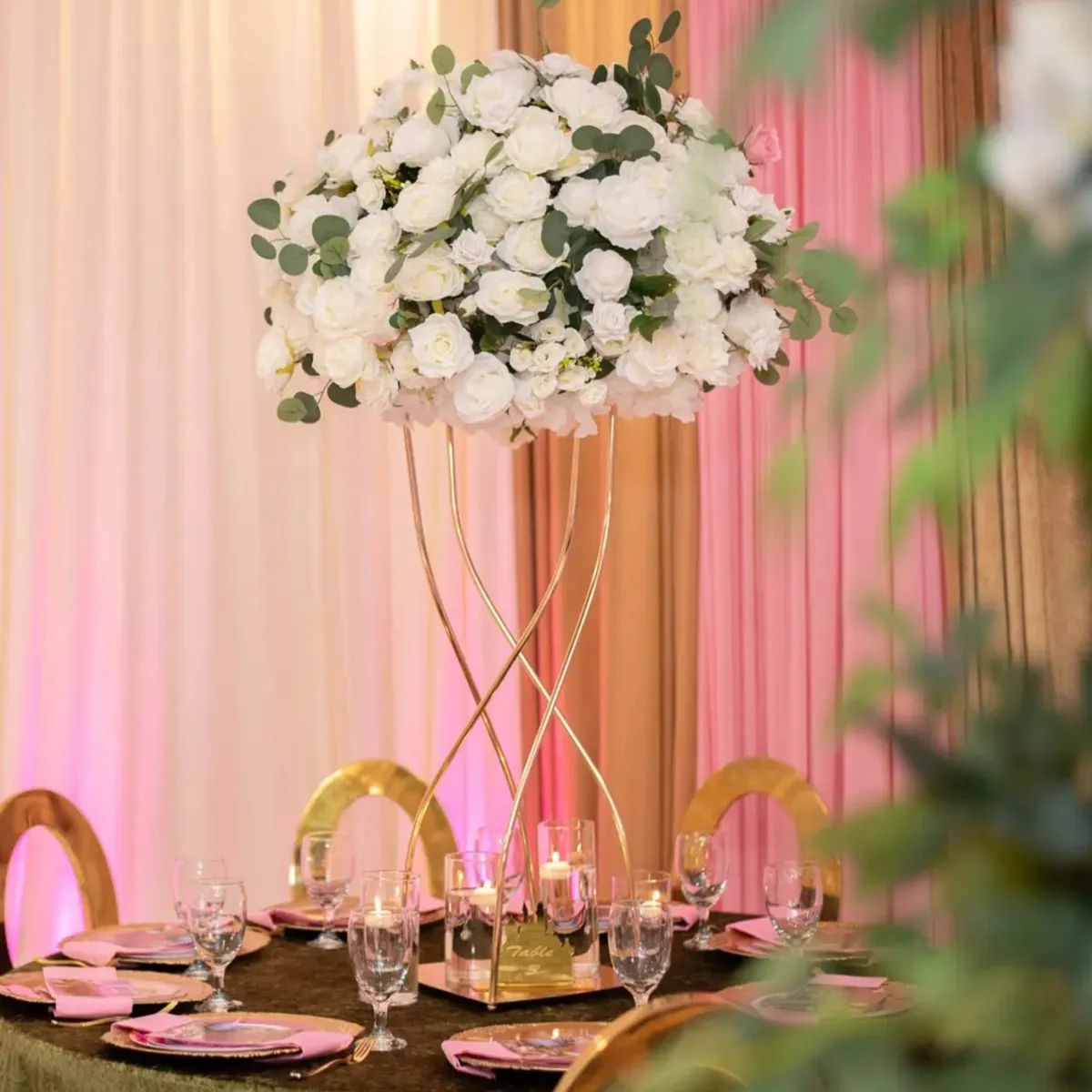 Ahorra a lo Grande en Compras al por Mayor de Boda Centros De Mesa De  Flores Mesa Top De Vidrio Mesa De Boda De Oro Stand Floral Centro De Mesa  ..., image size:1200x1200