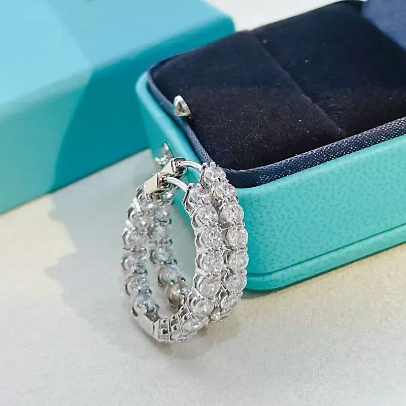 Designer diamant oorbellen verzilverde hoogwaardige dames oorbellen meisje Valentijnsdag mammy cadeau topkwaliteit mode elegant oorbel #