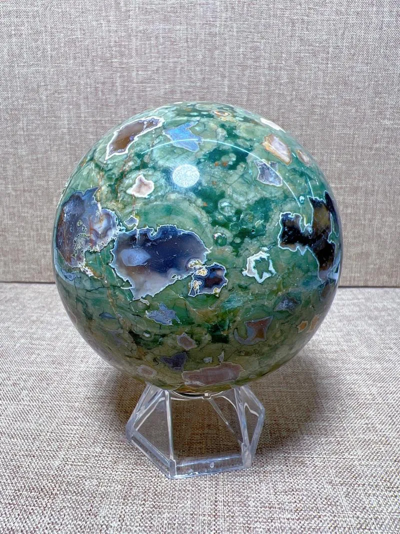 Figurine decorative Foresta pluviale naturale sfera sfera Frea libera intaglio Reiki Healing Stone Decorazione squisita
