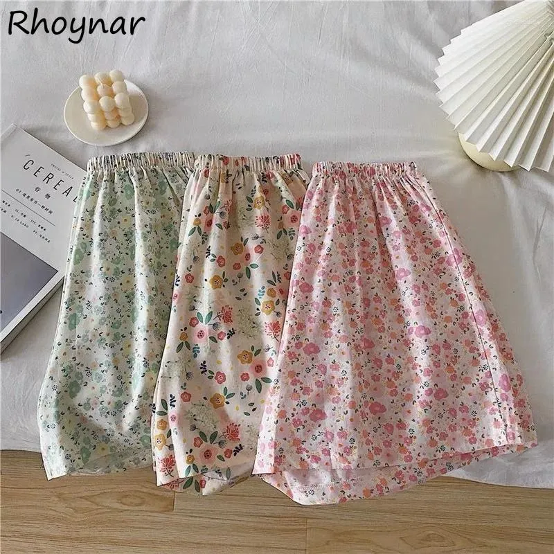 Women's Shorts Women Summer Cool Young Lady All-match Sweet Lovely Ins Floral Korean Style Folds Trendy Soft Home Fashion Cute