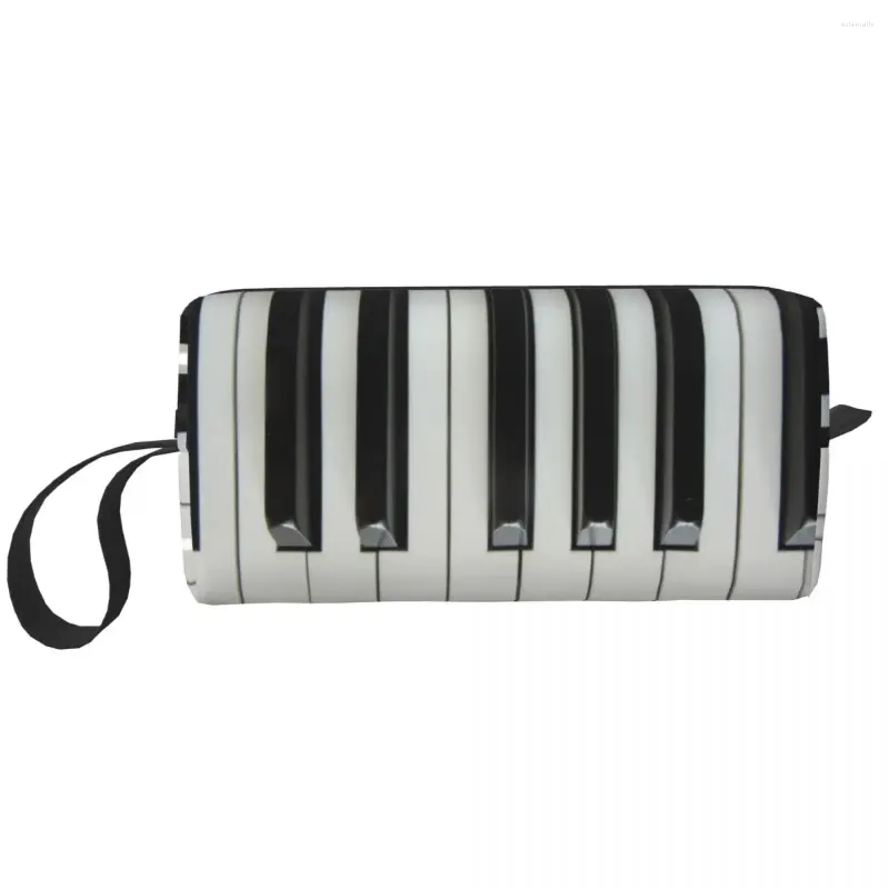 Aufbewahrungstaschen benutzerdefinierte Klavierschlüssel Toilettenbeutel Frauen Musiker Pianist Musik Geschenk Make -up Kosmetischer Organisator Lady Beauty Dopp Kit Box