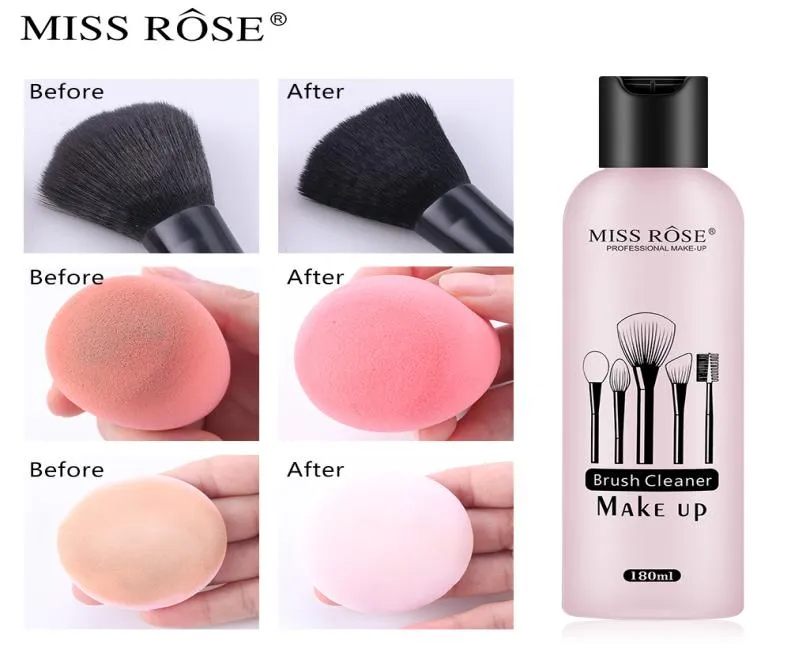 Miss Rose 180 ml duża pojemność Makeup Remover Profesjonalny proszek pędzel do czyszczenia pędzla SZYBKO Piękno Usuń narzędzia Deep Clean6299266