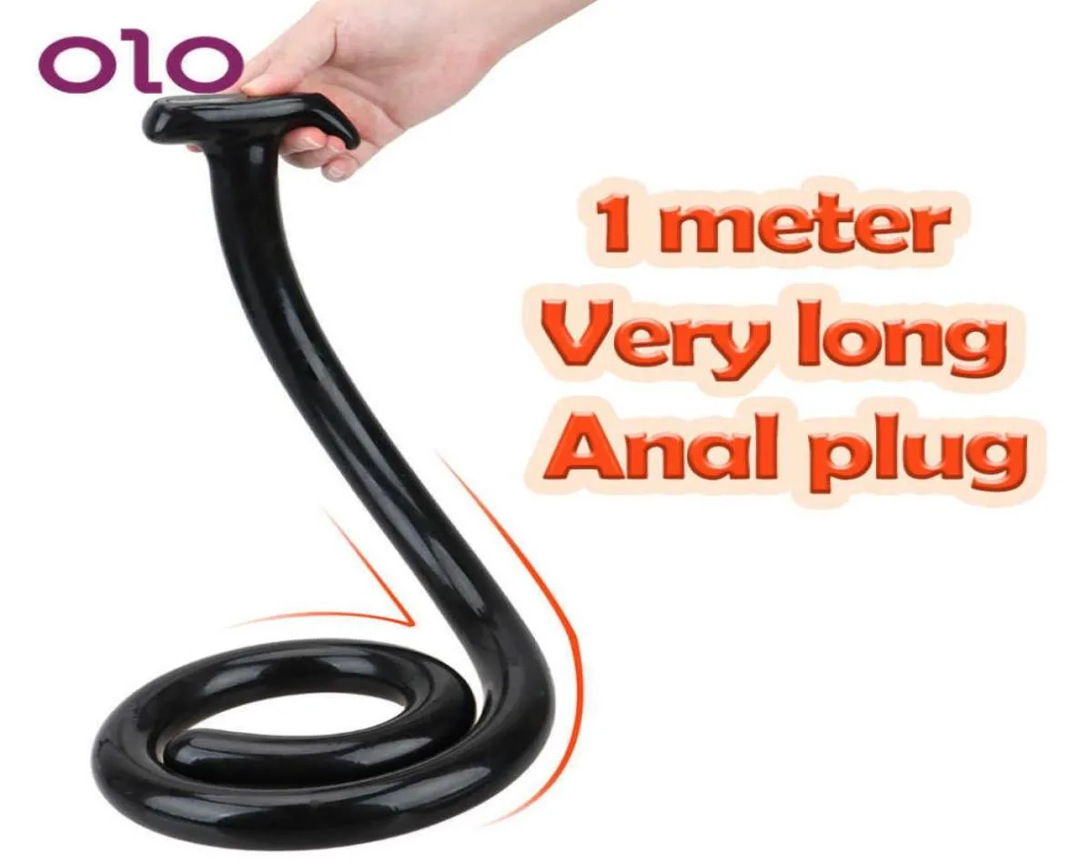 Olo 1M Super Long Anal Plug Butt Plug Anus Masturbator Dildo Prostate Massager G Spot Stimulation Dilator Sex Toys for Woman Men X7212269