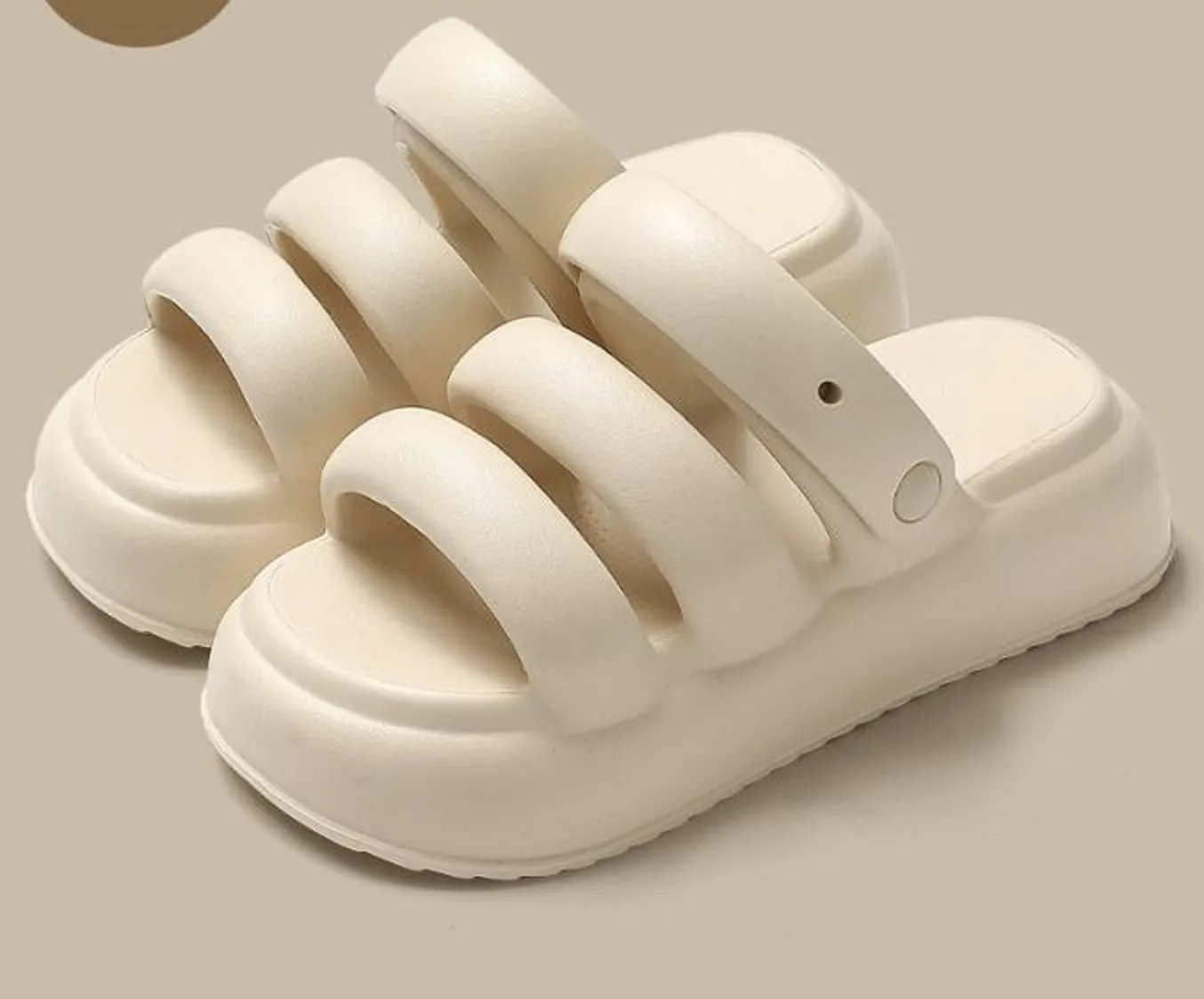 Lente en zomer internet beroemdheid hot verkopen dik opgeloste één lijn slippers voor vrouwen, modieuze stepping -kruk met zachte opgeloste strand slippers 10