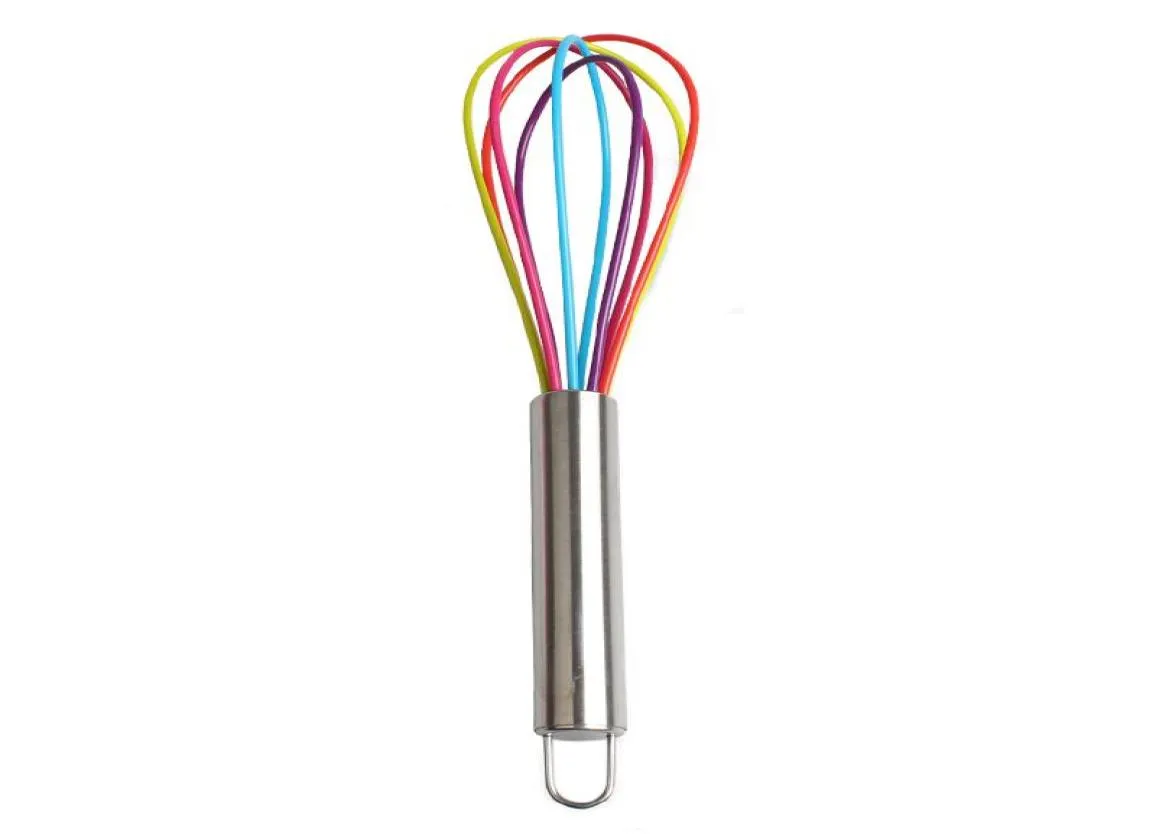 2019 Kitchen Egg Frother Milk Beater Blender Colorful Silicone Balloon fil fouet en acier inoxydable Mélangeur de cuisine Ustensiles6474350