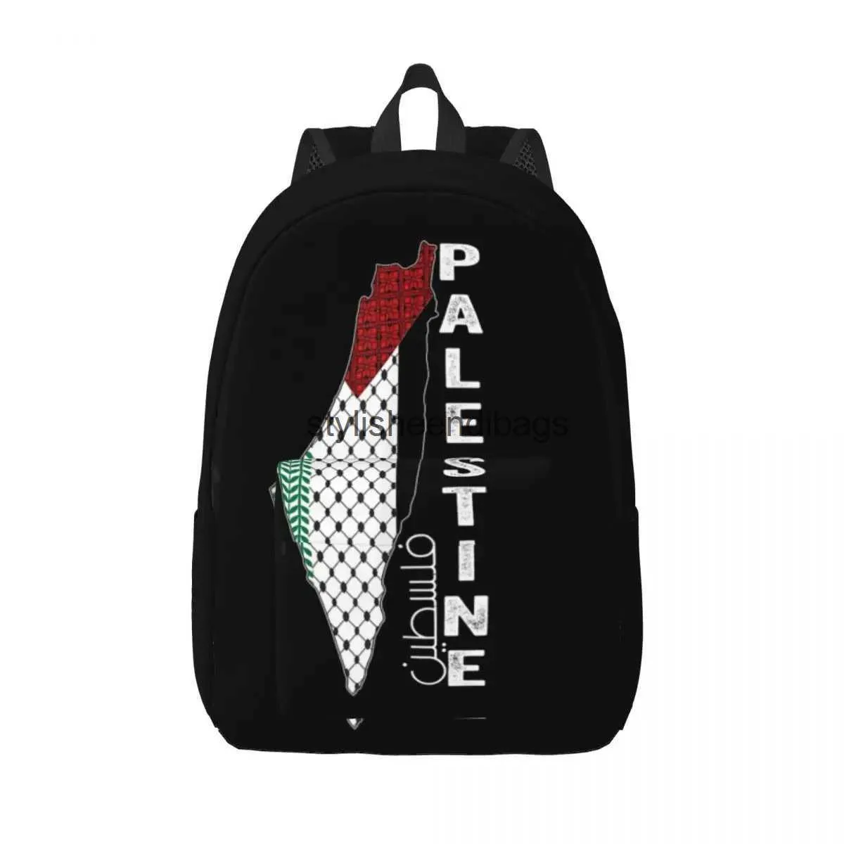 Rugzakstijl Palestijnse kaart keffiyeh thobe patroon voor mannen vrouwelijke student wandelen dagpack palestina in Arabische canvas tassen H240504
