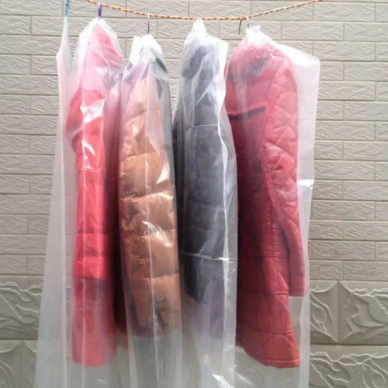 30 pezzi trasparenti abiti appesi copertura polvere abiti per la protezione per rivestimento per abbigliamento per copertina di plastica.