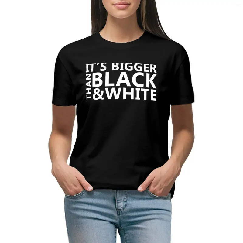 Frauen Polos Jidion Merch BLM Es ist größer als schwarz-weißes T-Shirt Tierdruck Hemd für Mädchenhemden grafische T-Shirts enge Frauen